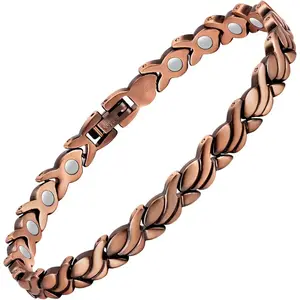 Copper Bracelets for Women, 99.99% Pure Copper Magnetic Bracelets with Effective Neodymium Magnets, Adjustable Jewelry Gift with Sizing Tool Trendy Stack Bangle