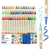 60 Dual Tone Brush Tip Marker, including 120 color
