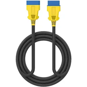Updated OBD2 Extension Cable, 4.9ft/1.5M Nylon Waterproof OBD2 Cable, 16 Pin Male to Female Diagnostic Extender Cord OBD 2 Extension Cord, for Any OBDII Vehicles