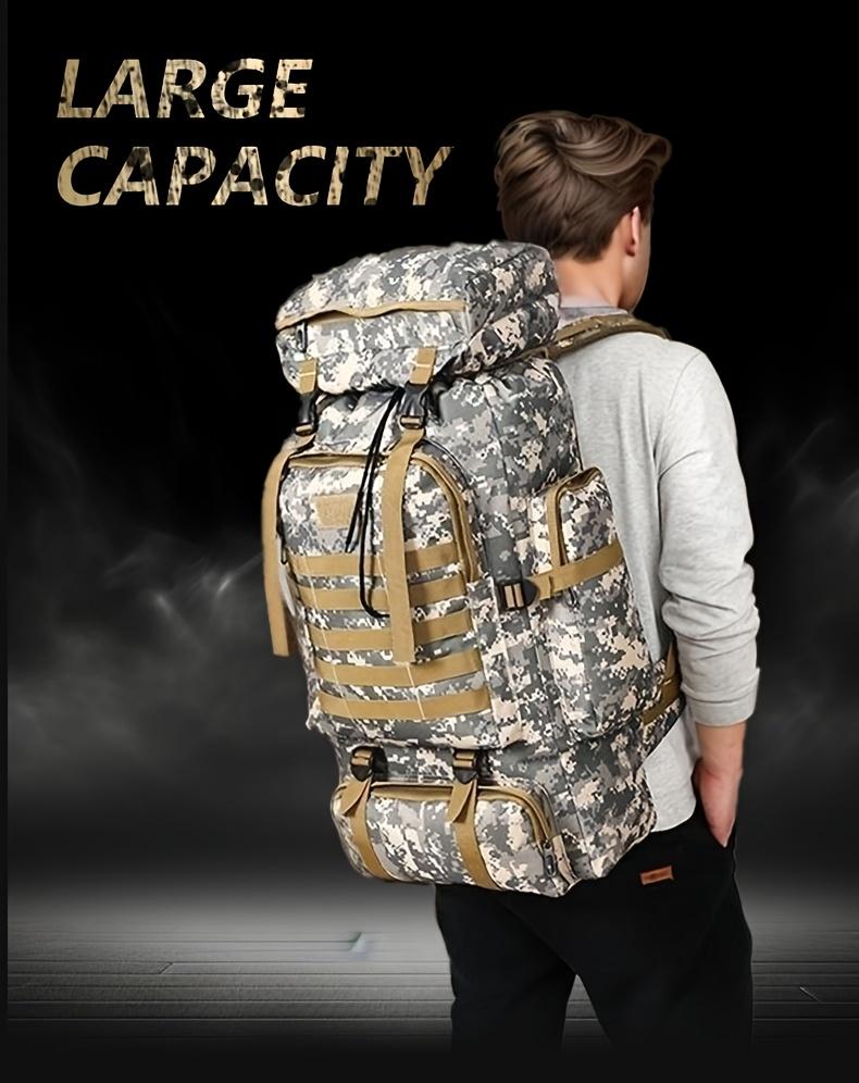 Set of 2pcs 80L Backpacks Suitable for Hiking, Camping, And Mountaineering. Tactical Design for a 3-Day Assault Pack, Includes a Chest Pack. Ideal for Outdoor Activities Like Travel, Work, Hunting, Hiking, And Sports, Perfect for Men