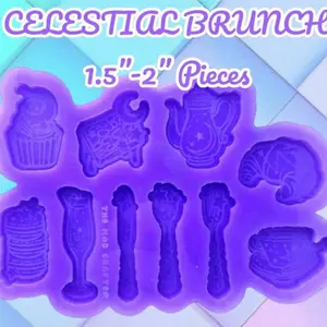 Celestial Brunch Pallet Silicone Mold for keychains and jewelry making