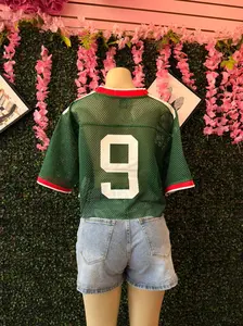 Mexico Game Day Oversized Mesh Crop Tee