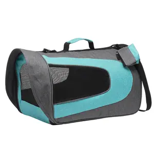 PETAXCELL Cat Carrier, Ventilation Mesh, Travel Pet Carrier Breathable Small Dog Carrying Case Up to 16.5 lbs (Blue), Intended for Hiking / Camping / Traveling, 18"x11"x11"