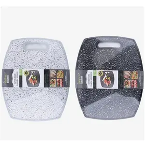 Plastic Cutting Boards for Kitchen,Juice Grooves with Easy Grip Handle, BPA-Free, Non-Porous, Dishwasher Safe, Black Marble Ideal Home Plastic Cutting Board 15x11.8in Chopping Knives Thick Chopping Board