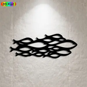 1pc Fish School Metal Wall Art,Fish School Statue Mural, Ideal Gift for New Year, Easter, Marine Life Decor Enthusiasts, Weather-Resistant Metal Wall Decor Wall Sculptures, Perfect for Patio Wall & Garden Fence, Charming Outdoor Decor