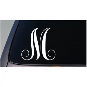 LETTER M 6" monogram sticker decal truck car window teach craft initials *D784*