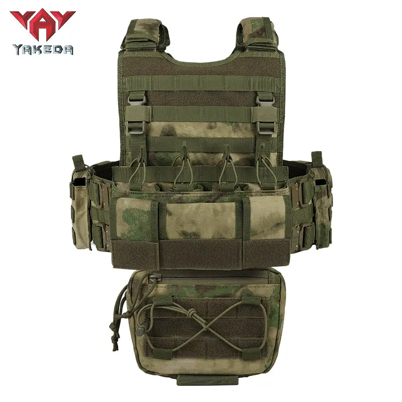 Yakeda VT-8742 Military Style Tactical Vest Bag, 1000D Polyester with High-Density Webbing, Camo Pattern Unisex for Enhanced Functionality & Durability, Military Style Vests, Tactical Vest Bags