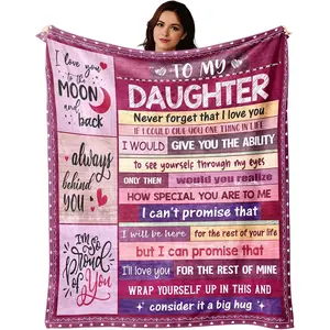 JOOCAR Daughter Blanket Gifts for Daughter from Mom or Dad - to My Daughter Soft Throw Blanket - Christmas Birthday Present for Adult Daughter