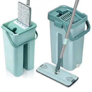 Dry and Wet Mop Household Flat Mop and Bucket Set