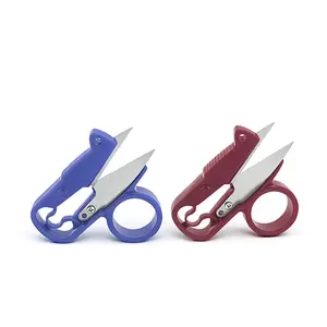 2-Pack Finger Guard Scissors – Blue & Red – Stainless Steel Blades, Sharp & Durable – Perfect for Daily Sewing & Cutting