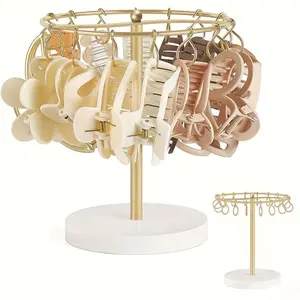 Metal Hair Clip Holder Decorative Display Stand Rack, Girls' Hair Accessory Organizer, Desktop Decoration for Clips, Valentine's Gift for Girls