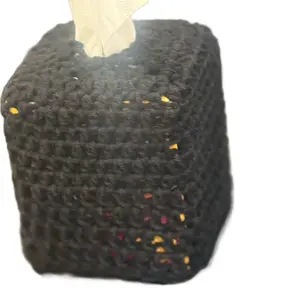 Crochet Tissue Holder - Handmade Decorative Tissue Box Cover for Home Office Use