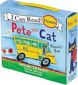 Pete the Cat 12-Book Phonics Fun!: A Box of 12 Mini-Books Featuring Short and Long Vowel Sounds (I Can Read Phonics) -  James Dean -  Kimberly Dean - Paperback