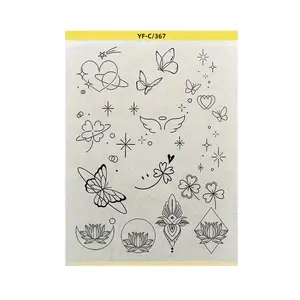 Pre-Drawn Tattoo Transfer Paper Roll, Pre-Drawn Patterned Tattoo Stencil Sheet, Easy Application Temporary Tattoos, Ideal for DIY Body Art
