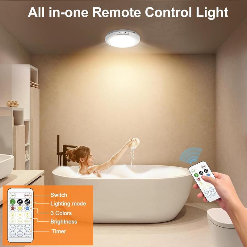 Rechargeable Motion Sensor Ceiling Light with Remote - Magnetic Wireless Ceiling Light Battery Powered for Closet Shower Stairs Shed Hallway Porch Patio ect