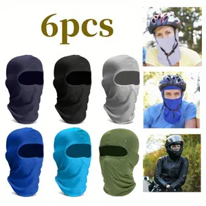 Set of 6 Bandana Face Cover Ski Mask Multi-Purpose Balaclava Full Face Mask Summer Sun UV Protection Balaclava Men Women Outdoor Sports