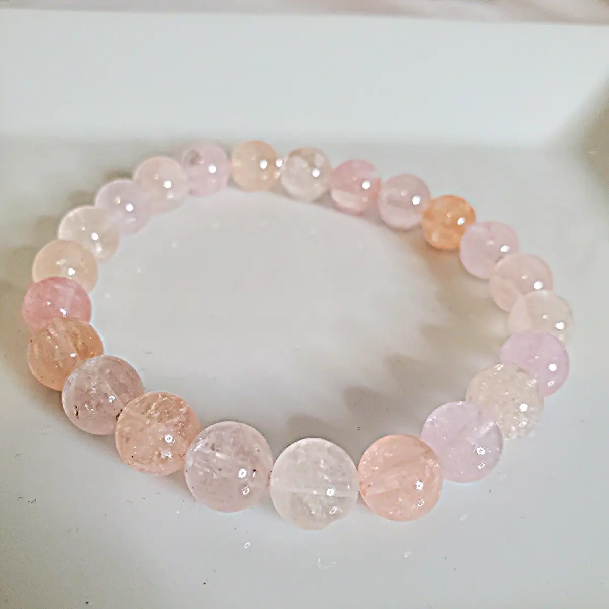 High Quality Pink Morganite Crystal Bracelet