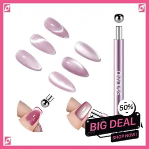 SAVILAND Essentials Cat Eye Magnetic for Nails: Pink Double-Head Nail Magnet Sturdy Cat Eye Magnet for Nails with Round Magnetic Bead Multifunctional Magnet for Cat Eye Gel Polish DIY Home Salon