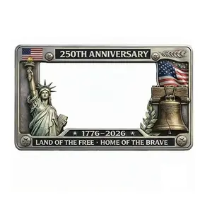 250th Anniversary Commemorative License Plate Frame, 1776–2026 USA Patriotic Commemorative License Plate Frame - Universal Patriotic License Plate Frames for Cars Trucks SUVs