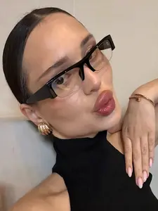 Elegant Narrow Frame Luxury Glasses, Fashionable Half-Frame Design, Blue Light Protection for Computers, Simple Outdoor Style for Women, Computer Eyeglasses