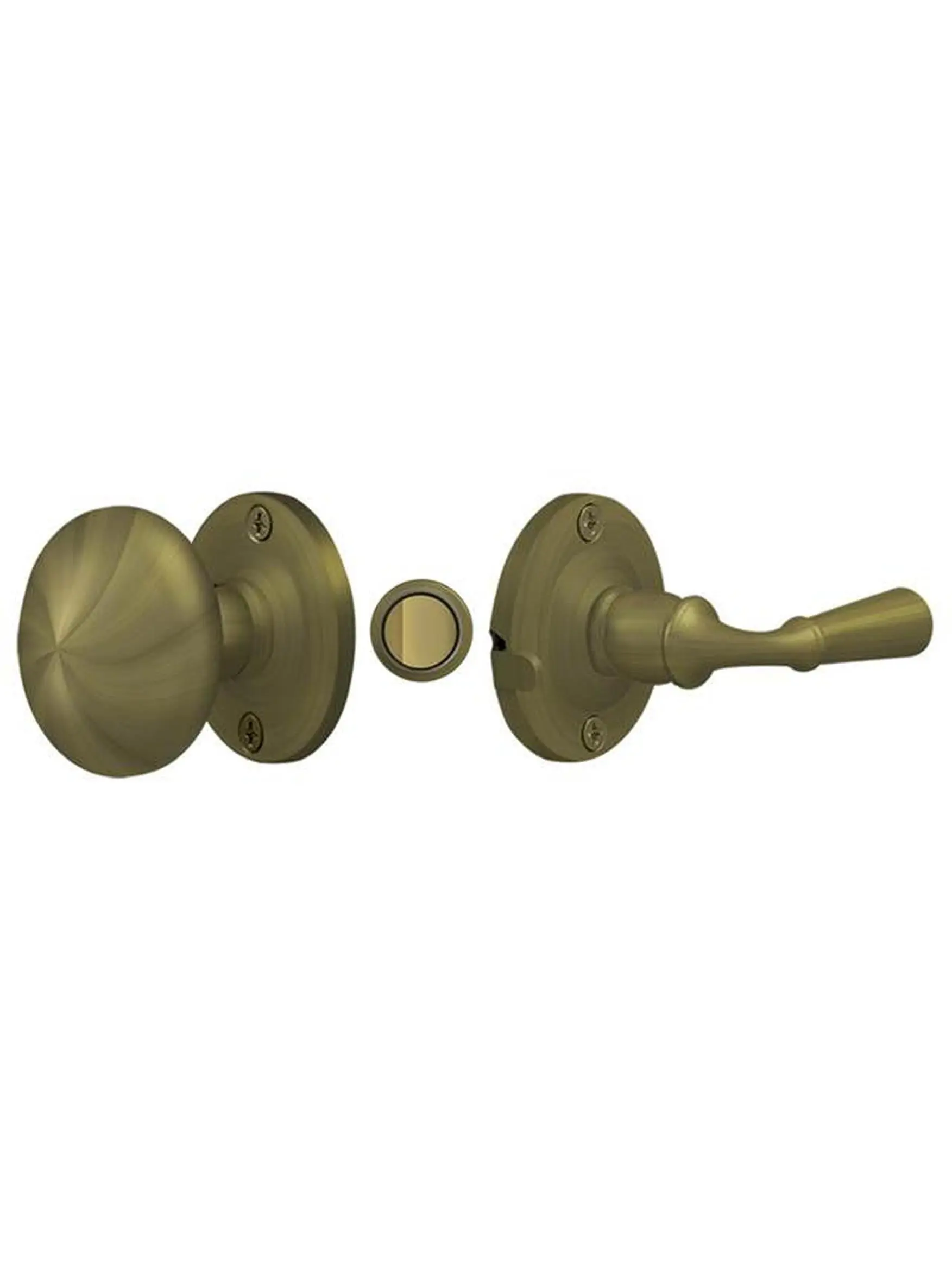 Deltana SDL980U5 Reversible Round Tubular Lock Storm Door Latch, Antique Brass Lock Latches & Bolts for Garden, Lawn, Leisure Use