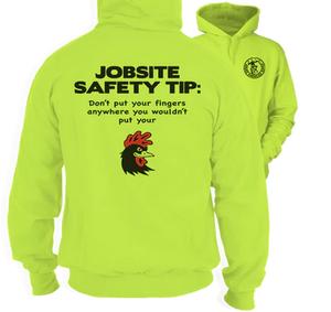 Jobsite Safety -  High Visibility Hoodie Work Gear - Cotton Poly Premium Blend - Designs For Blue Collar Workers Top Fabric Menswear Polyester Thick