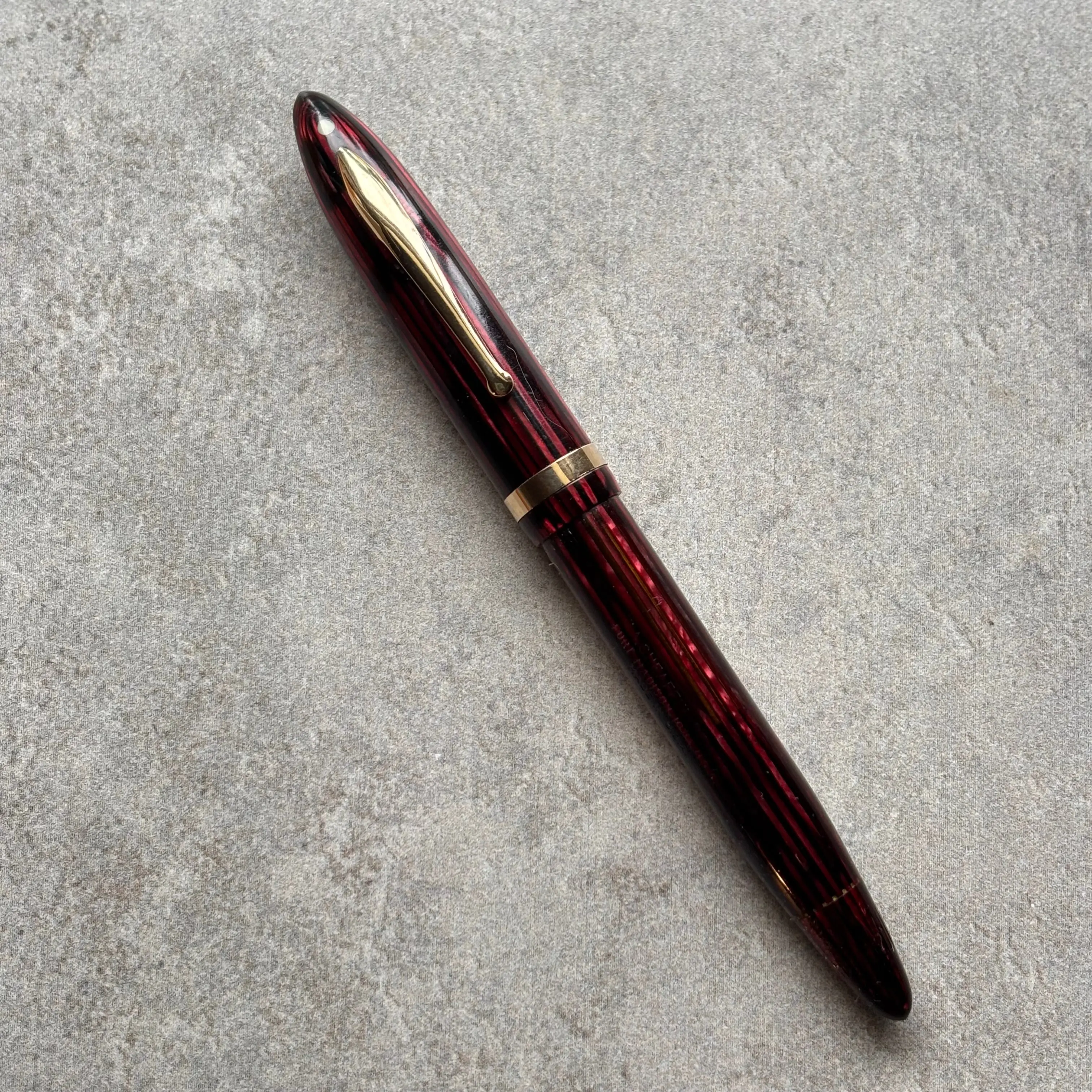 Sheaffer Balance, Full Length Standard Girth, Carmine Red, Restored Vac-fil