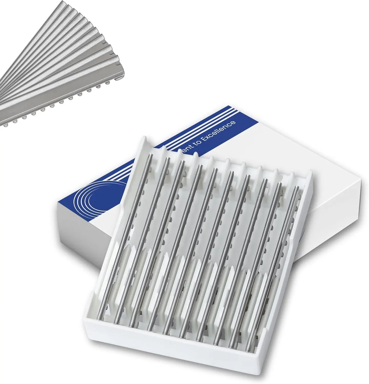 XE XPERT EXCELLENCE 10-Piece Metal Stainless Steel Feather Edge Hair Styling Razors with Safety Cartridge - Salon Supplies, Barber Equipment, Haircare Tools for Texturizing, Thinning Hair, Durable Precision