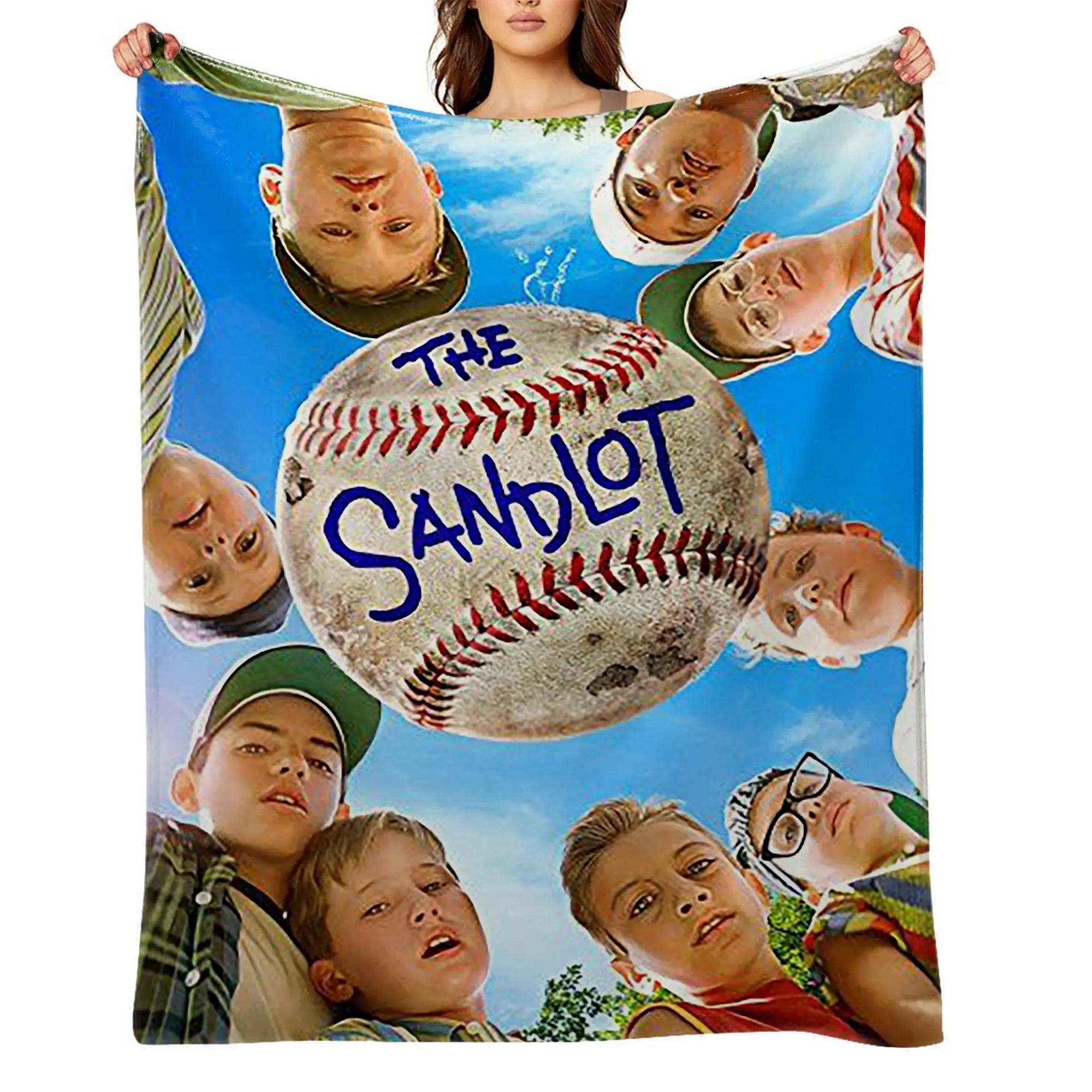 The Sandlot Novelty Print Flannel Throw Blanket - Cute & Comfy, Ultra Soft, Wrinkle Resistant, Anti-Shrink, Quick-Dry, Machine Washable Patterned Graphic Blanket - Feel Cosy Gift for Kids A-84, Novelty Print Blankets