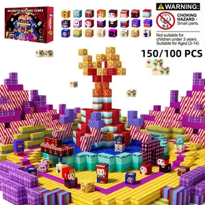 Magnetic Building Blocks 150/100 PCS | Circus Adventure | Montessori STEM Sensory Toys for Spatial Reasoning & Stacking | Birthday Gifts for Boys Girls Ages 3+