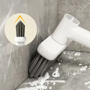 Multifunctional Rotating Cleaning Brush, Hard Bristle Household Cleaner, Bathroom Tile Gap Brush, Wall & Floor Crevice Scrubber Tool, Versatile Cleaning Tool