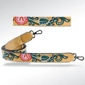 American Darling Hand Tooled Genuine Leather Crossbody Handle Strap for Bags Phone Wallet Purse Clutch