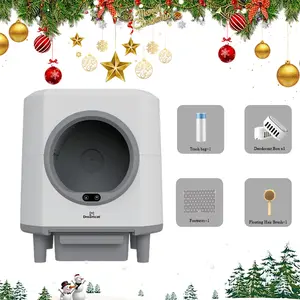 DreamCat Enclosed Smart Self-Cleaning Cat Litter Box with APP Control, Odor-Free, Large Capacity, Hands-Free, Ideal for Multi-Cat Homes, Includes Floating Hair Brush & Aroma Box