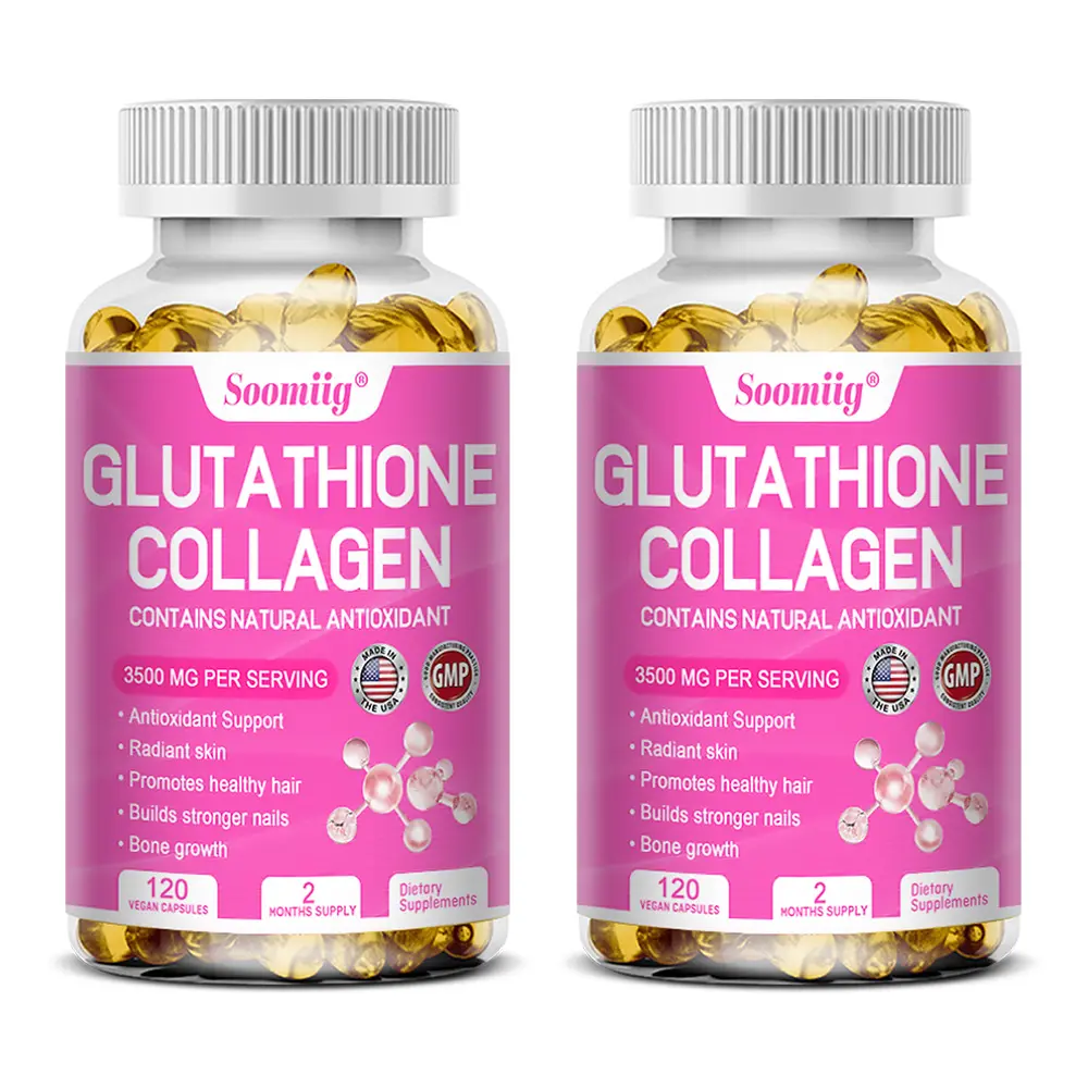 Soomiig Glutathione Collagen Health Supplement - Supports Smooth Hair and  Healthy Skin -120 Capsules