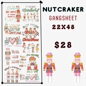 Nutcracker Gangsheet - 12 DTF Prints for Office Stationery & Supplies