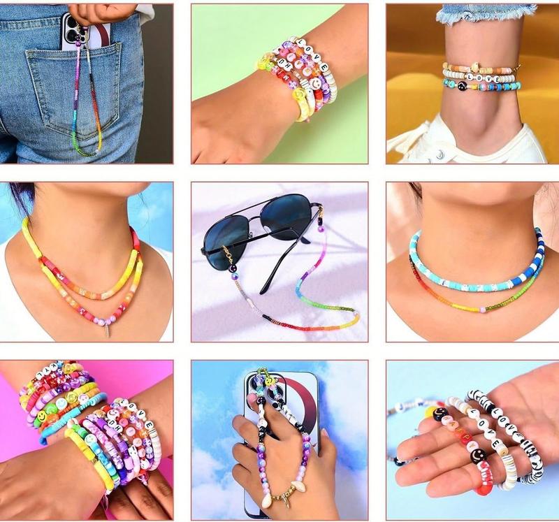 1PC 24-in-1 Bracelet Making Kit with 3160 Polymer Clay Beads and Sheets - Adult Handmade Jewelry Kit, Style1