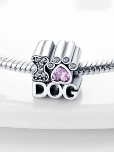 Cute Dog Letter Design Pendant Charm, Rhinestone Decor Letter Design Pendant Charm, Fashion Diy Jewelry Accessories for Women & Girls for Holiday Engagement Gift