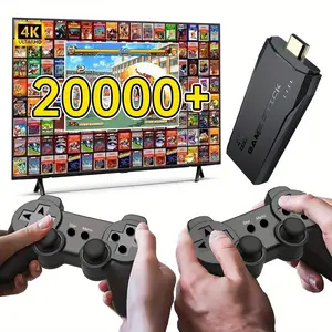Wireless Retro Gaming Player With 64G Memory Card, 9 Classic Emulators, Plug And Play Video Game Stick, 20000+ Classic Games, 4K HD Output For TV With Dual 2.4G Wireless Controllers