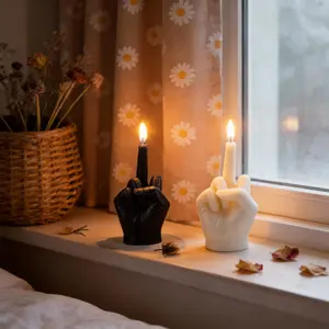 Creative Middle Finger Candle, Funny HomeDecor Scented Candle, Dark Style DesktopOrnament, Festival Gift Party Fun Candle