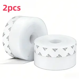 2pcs 16.4Ft Door Weather Stripping, (1.38in Width) Weather Stripping Door Draft Stopper Adhesive Seal Strip Anti Draft Insulation Tape for Doors Windows and Shower Doors