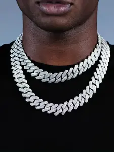 Hip Hop Cuban Link Chain Necklace, Punk Charm Iced Out Blingbling, Rapper Accessories for Men Women, Summer Jewelry for Daily Wear and Parties
