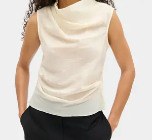 Semi-Sheer Draped Top