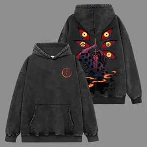 [Demon Slayer] Kokushibo Graphic Shirt V5 Premium 100% Acid Washed Hoodie-Shirt, DemonSlayer Fans, Anime Graphic Shirt, Streetwear Unisex Oversize Gift for Anime Lovers Oversized