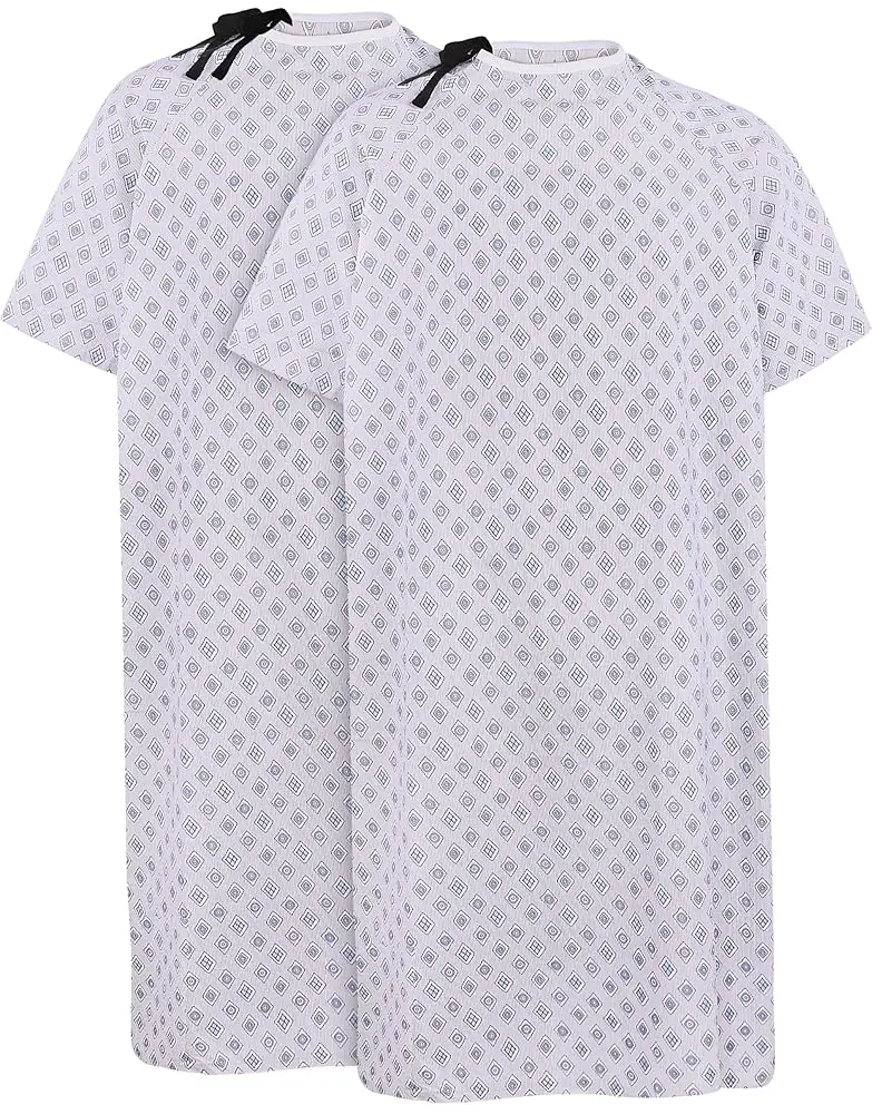 Utopia Care Women's Affordable Hospital Nursing Overall Workwear Uniform - 1 Pack Unisex Long-Sleeved Patient Gown, Adjustable Tie Back, Lightweight Soft Fabric, Practical Plus Size Uniforms (Fits Up to 2XL)