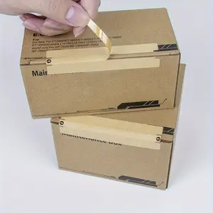 500pcs Adhesive Tape Compatible for Boxes, Packaging, Sealing - Stickiness, Kraft Paper with Gum Glue Strip, Ideal for Cardboard Boxes, Mail, Envelopes, & Office Use (100-Sheet Pack)