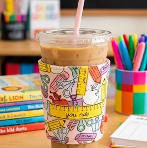 100% Cotton Fabric Reusable Cup Sleeves Eco-Friendly and Durable for Everyday Use