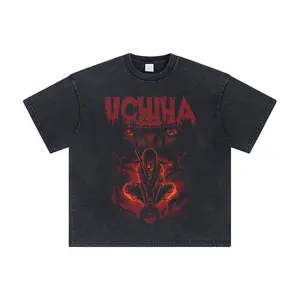 Uchiha Itachi Tee Washed – Naruto Anime Manga Vintage Washed Heavy Cotton Oversized T-Shirt & Hoodie, Double Printed Retro Unisex Streetwear Graphic Top, Taijutsu Fighter Edition, Loose Fit Multi-Color Anime Merch