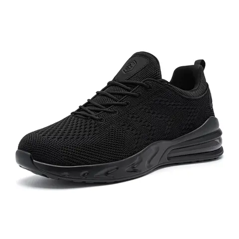 SRC Oil Resistant Work Shoes - Breathable Mesh, Anti-Slip, Waterproof, Lightweight, Comfortable Chef Footwear for Men & Women, Black Nurse Shoes with Laces