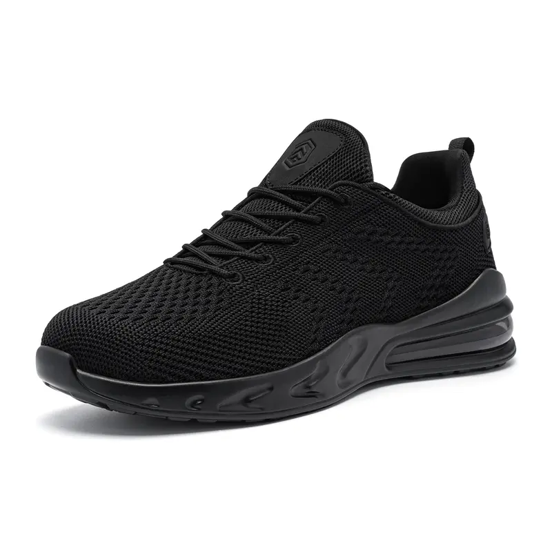 SRC Oil Resistant Work Shoes - Breathable Mesh, Anti-Slip, Waterproof, Lightweight, Comfortable Chef Footwear for Men & Women, Black Nurse Shoes with Laces
