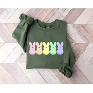 Peep My Sweatshirt, 2026 Easter Sweatshirt, Candy Peeps Sweater, Egg Hunt , Spring Room Mom, Christian Spring, Eggs And Bunnies, Pastel Easter, Rainbow Easter Sweatshirt